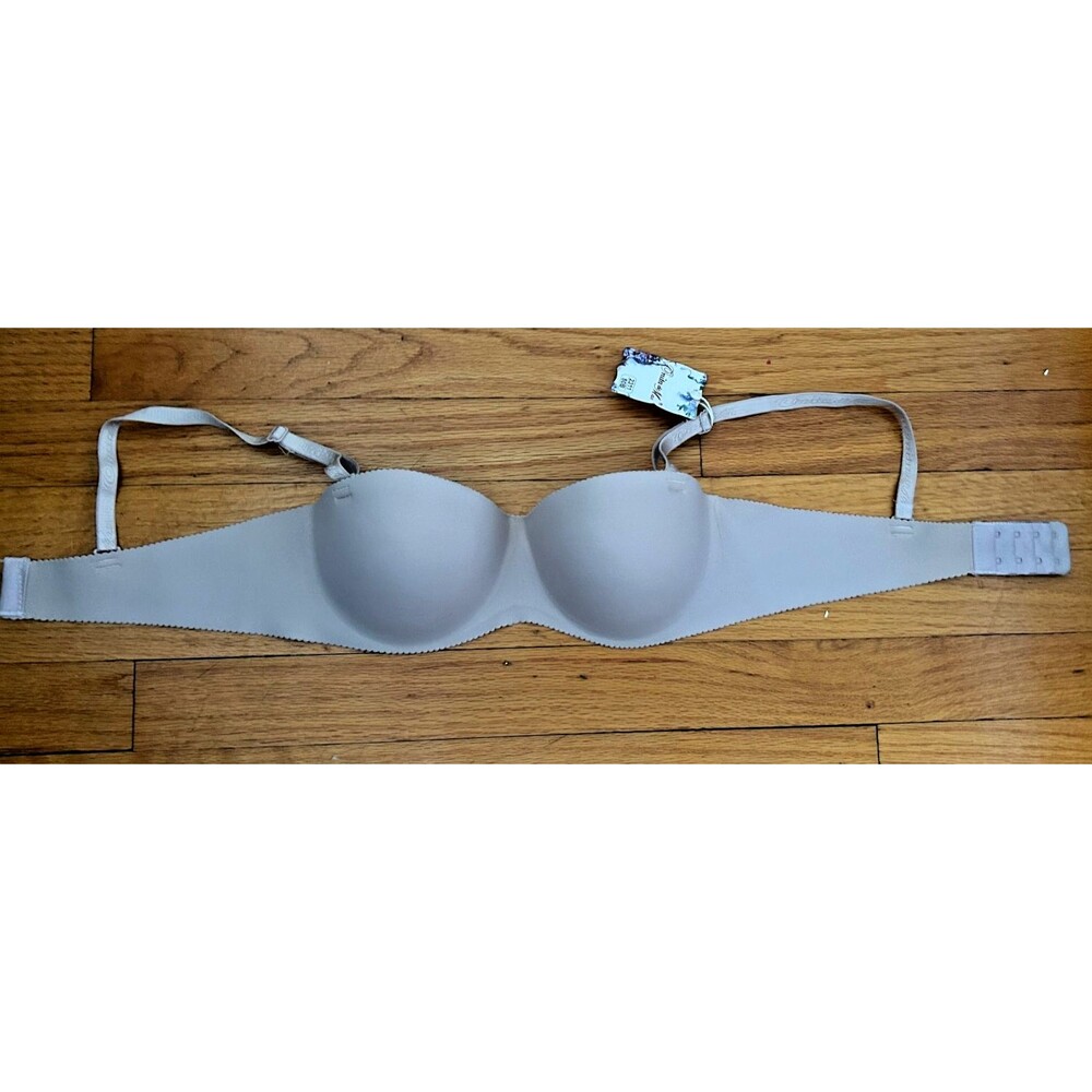 36B Bra Beige Nude Seamless Push Up Balconette Bra Molded Underwire Convertible